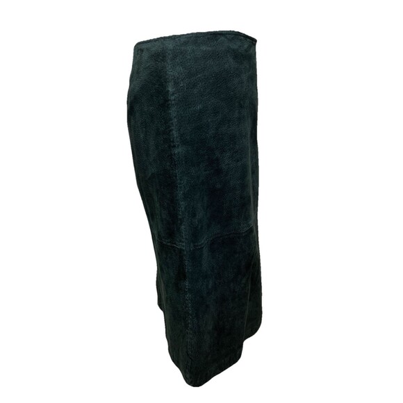 St. John's Bay A-Line Skirt Washed Black Suede Genuine Leather Vintage Size 8 - Picture 3 of 10